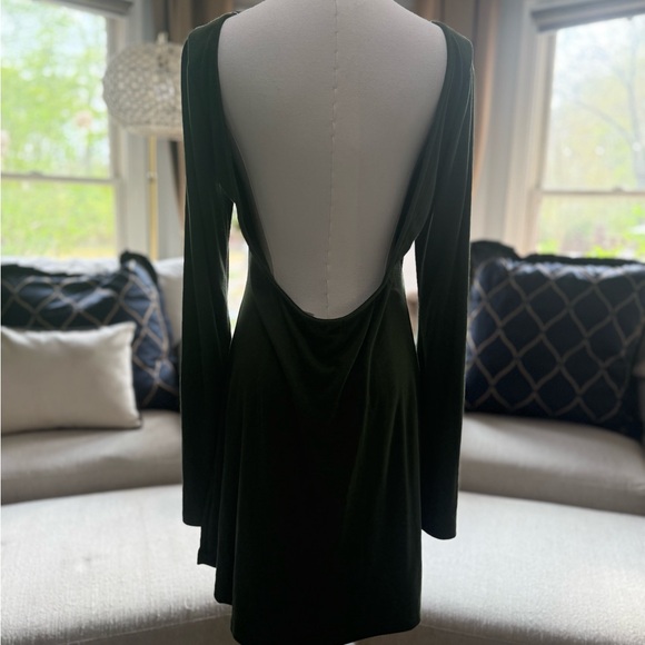 FP Beach Green Long Sleeve Backless Dress - Picture 3 of 4